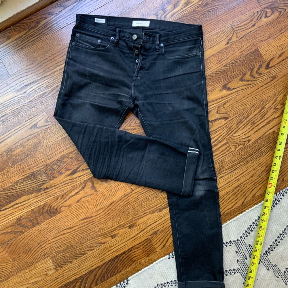 32x30 GAP Slim Japanese Selvedge Black Jeans